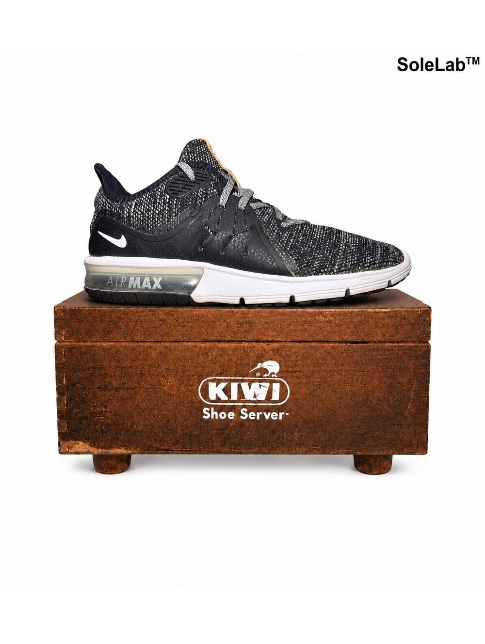 Nike Air Max Sequent 3 Women’s 8 Pure Platinum Black White 908993-008